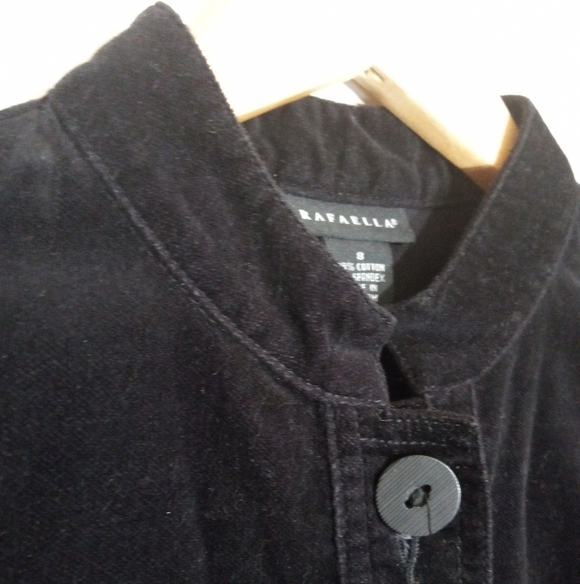 Rafaella Black Velvet Stretch Fitted Women's Utility Jacket - Picture 5 of 8